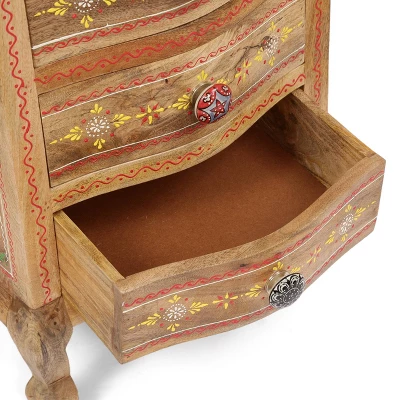 Ailey Handcrafted Boho Mango Wood 3 Drawer Nightstand Natural - Christopher Knight Home - Image 7