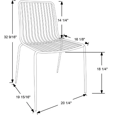 Set Of 2 Sodra Rounded Seat Wire Dining Chair Black - Threshold™ - Image 9