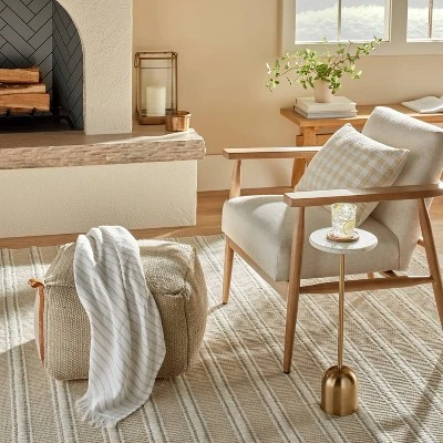 Marble Top Drink Side Table - Brass/White - Hearth & Handâ„¢ With Magnolia