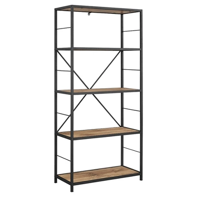 63" 4 Shelf Industrial Transitional Tall Bookshelf - Saracina Home - Image 4