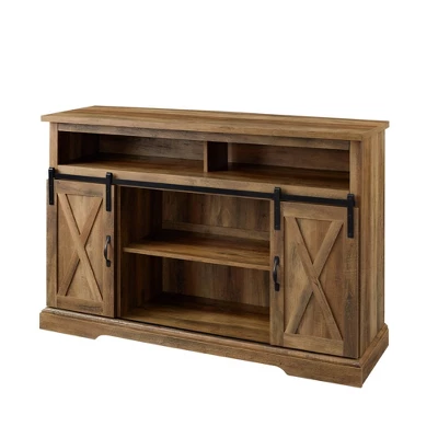 Transitional Sliding Barndoor Highboy TV Stand For TVs Up To 58" - Saracina Home - Image 17