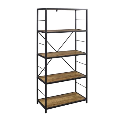 63" 4 Shelf Industrial Transitional Tall Bookshelf - Saracina Home - Image 6