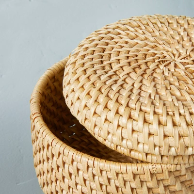 Woven Basket With Lid Natural - Hearth & Handâ„¢ With Magnolia - Image 3