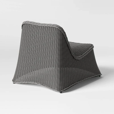 2pc Wexler Wicker Stacking Outdoor Patio Chairs, Armless Chairs Gray - Threshold™ - Image 2