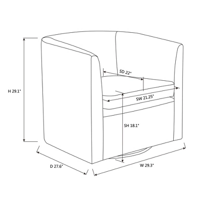 Vernon Upholstered Barrel Swivel Chair Light Brown Velvet - Threshold™ Designed With Studio McGee - Image 6