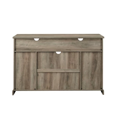 Transitional Sliding Barndoor Highboy TV Stand For TVs Up To 58" - Saracina Home - Image 4