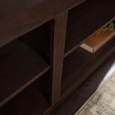 Transitional 4 Cubby Wood Open Storage TV Stand For TVs Up To 65"- Saracina Home - Image 2