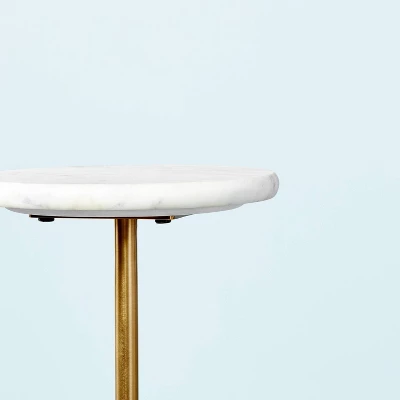 Marble Top Drink Side Table - Brass/White - Hearth & Handâ„¢ With Magnolia - Image 3