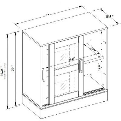 32" Promontory Sliding Glass 2 Door Cabinet - Threshold™ Designed With Studio McGee - Image 7