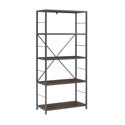 63" 4 Shelf Industrial Transitional Tall Bookshelf - Saracina Home - Image 5