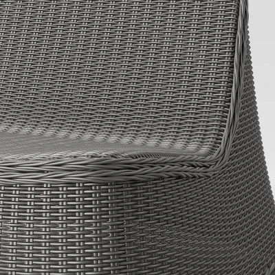 2pc Wexler Wicker Stacking Outdoor Patio Chairs, Armless Chairs Gray - Threshold™ - Image 3