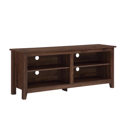 Transitional 4 Cubby Wood Open Storage TV Stand For TVs Up To 65"- Saracina Home - Image 12