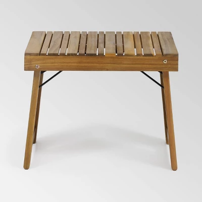 Kyoto Acacia Wood Folding Side Table - Teak - Christopher Knight Home - Image 2