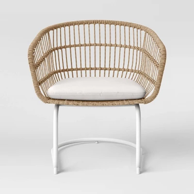 Southport 3pc Motion Patio Chat Set With Metal Legs - Natural/White - Opalhouse⢠- Image 3